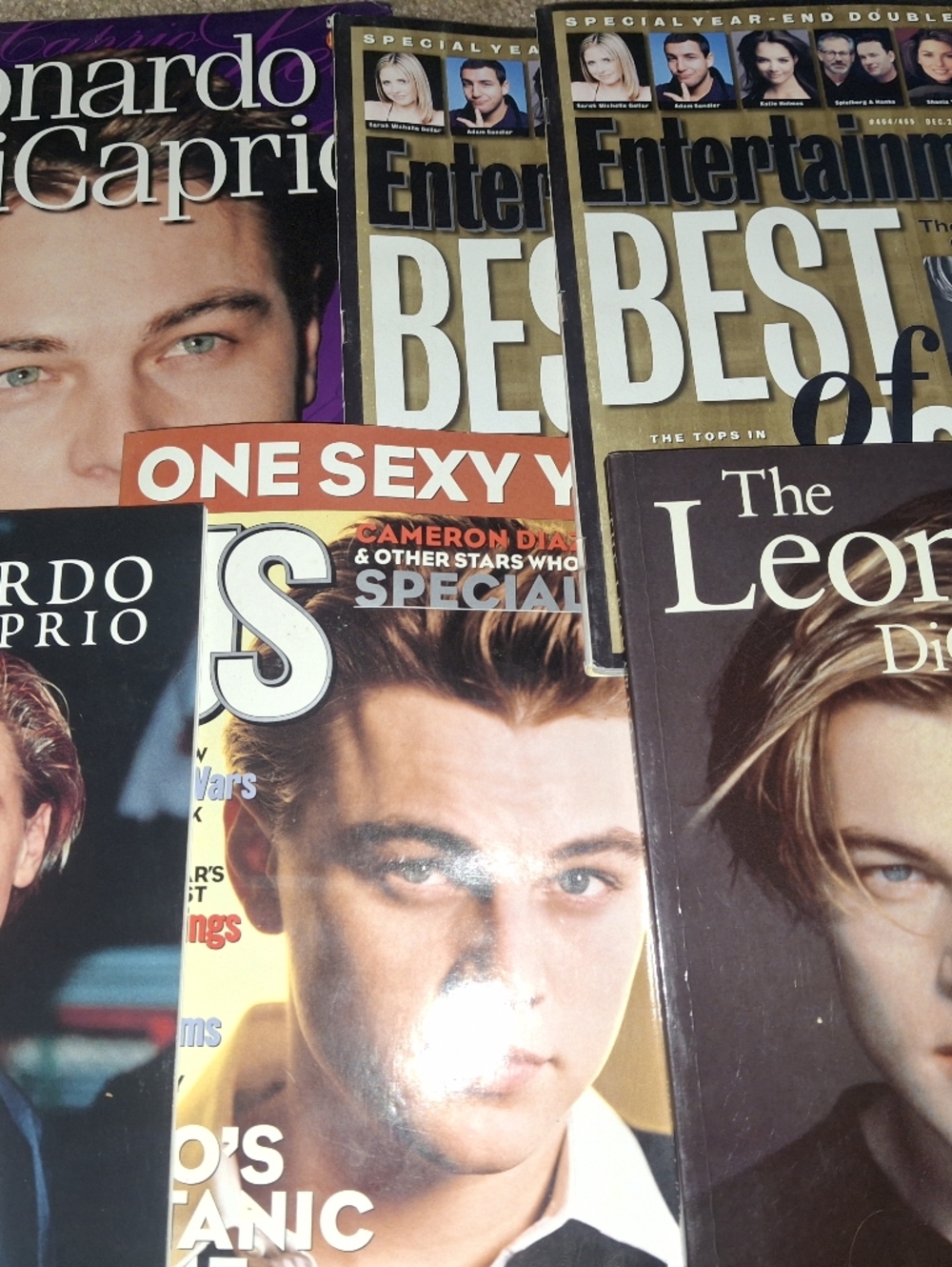 Leonardo DiCaprio Magazine Lot - Celeb Covers in Brown, Gold, Purple